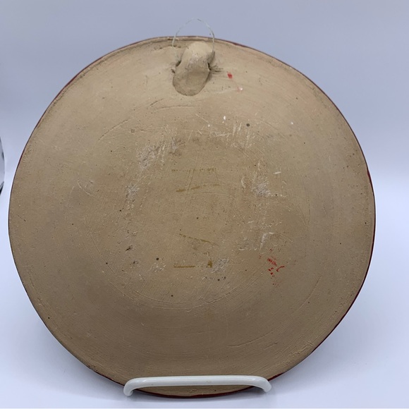 Mexican Folk Art Pottery Hand Painted Bird Wall Hanging Plate 9.75” - Picture 7 of 8